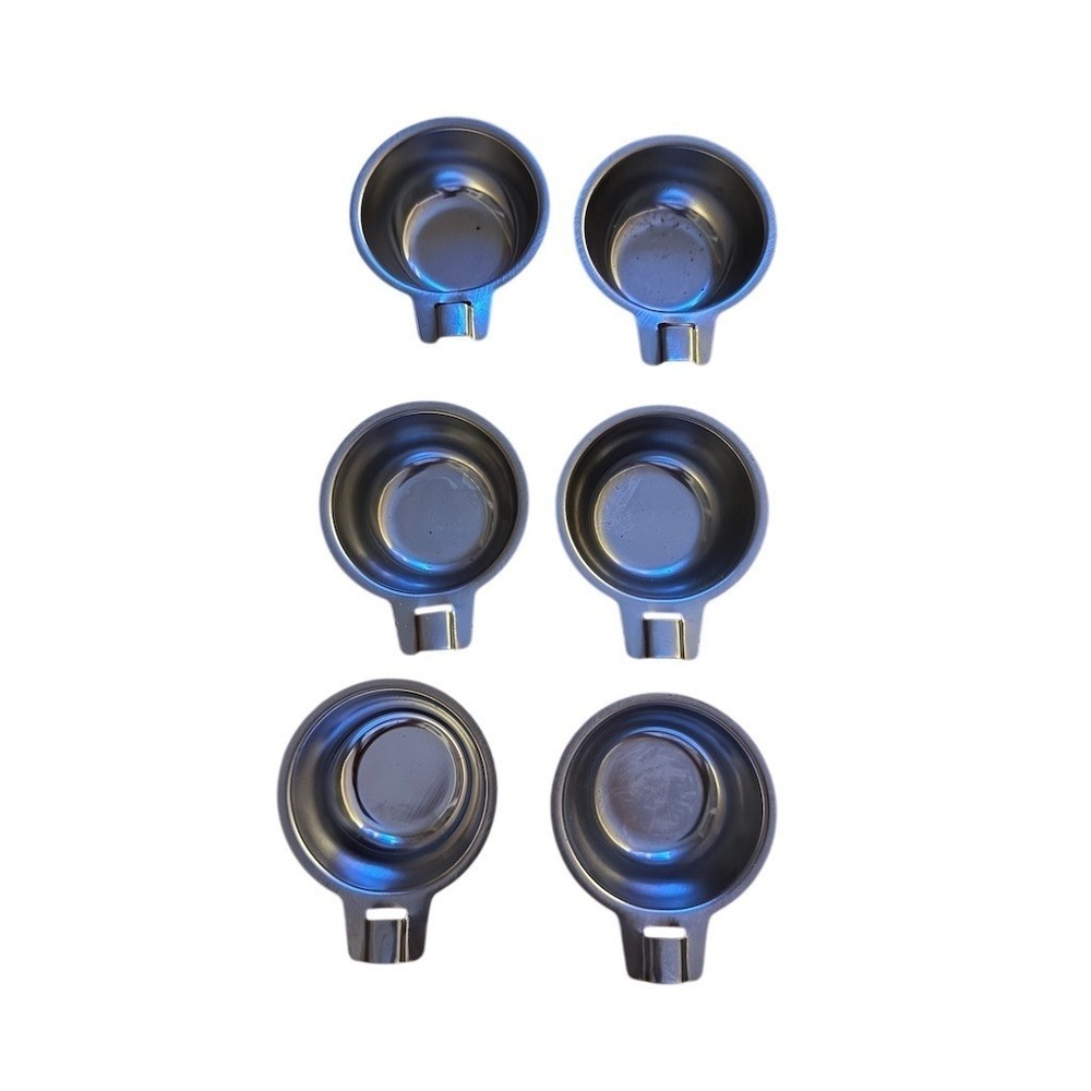 Livmore Measuring Cup Set of 6 Silver Stackable Prep Cups Pour Spout stainless